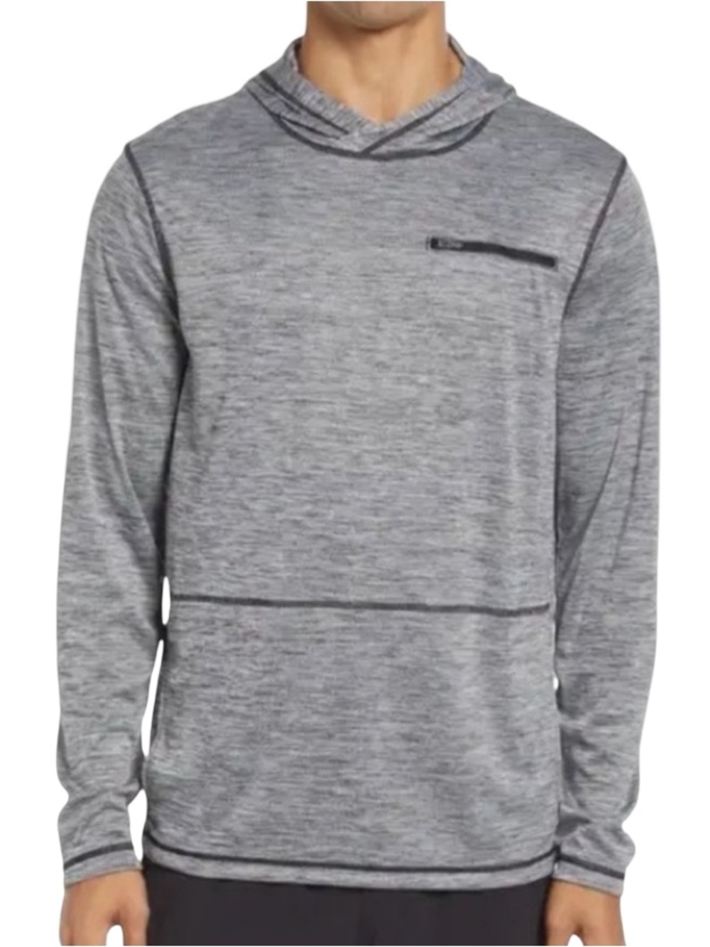Zella Pyrite Lite Pullover Hoodie Black Oxide Melange XXL